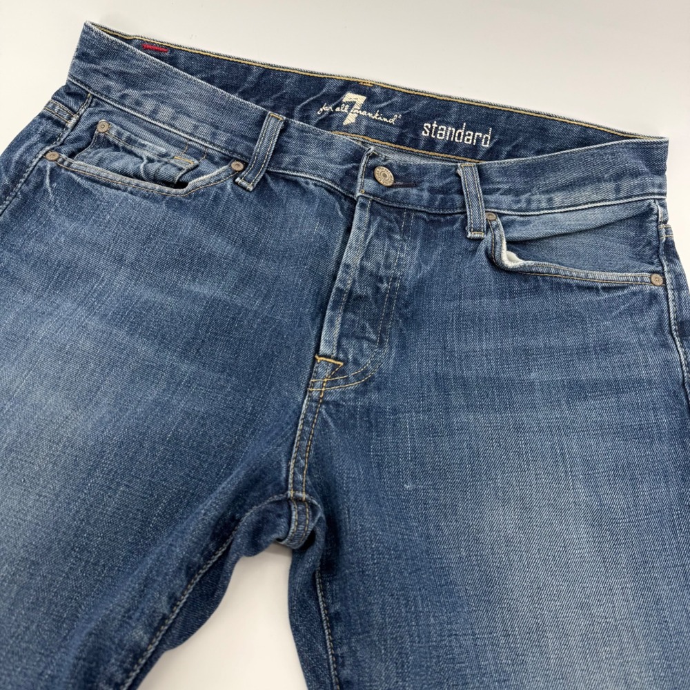 7 For All Mankind Standard Jeans Mens 33 Blue Straight Leg 100% Cotton Denim